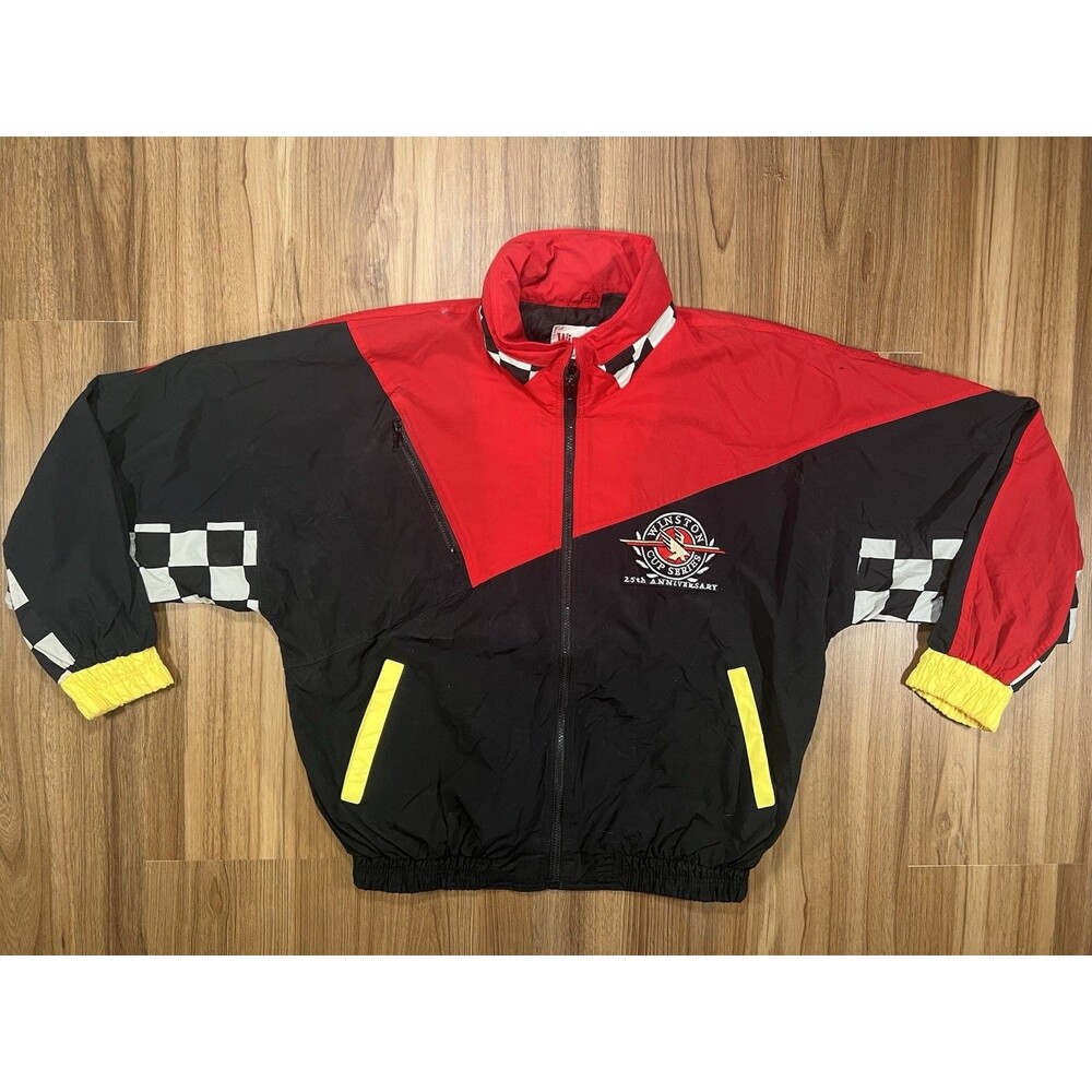 Vintage Winston Cup Series 25th Anniversary Racing Checker Jacket - Large